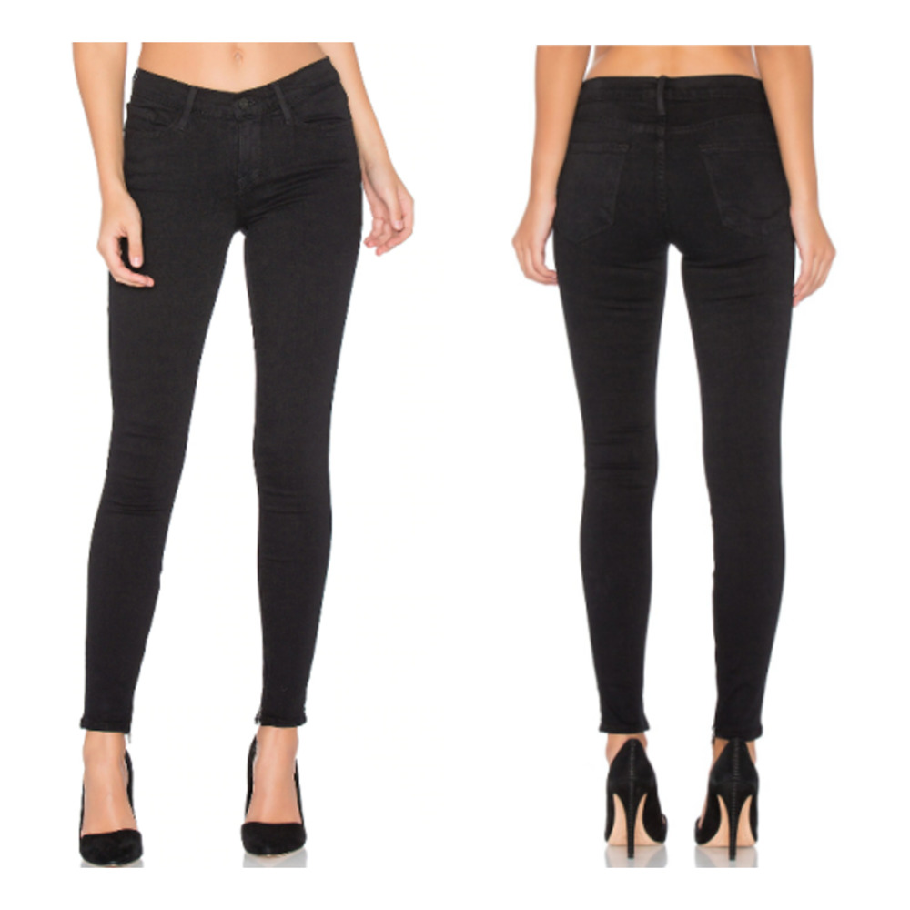 FRAME Denim Le Skinny De Jeanne Black Denim Jeans Sz 27